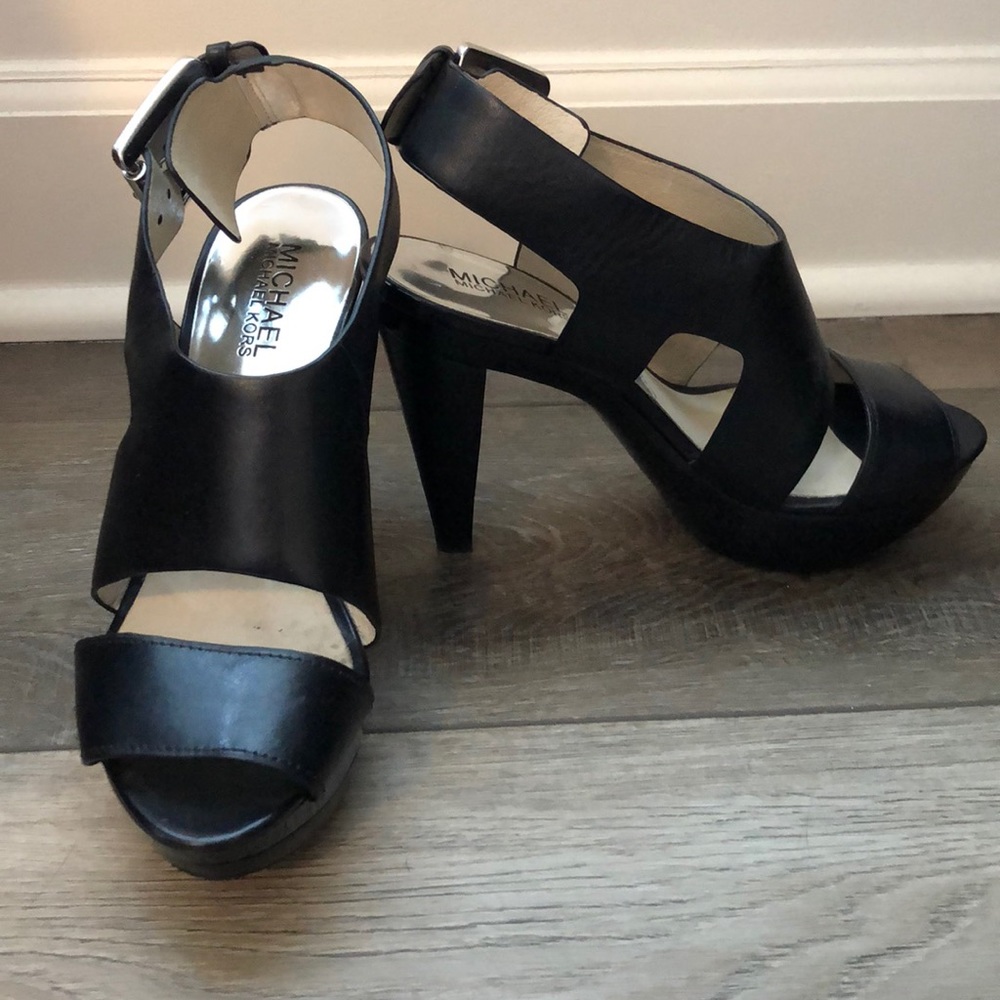 [SOLD] Michael Kors Patent Open Toe Stiletto Heels